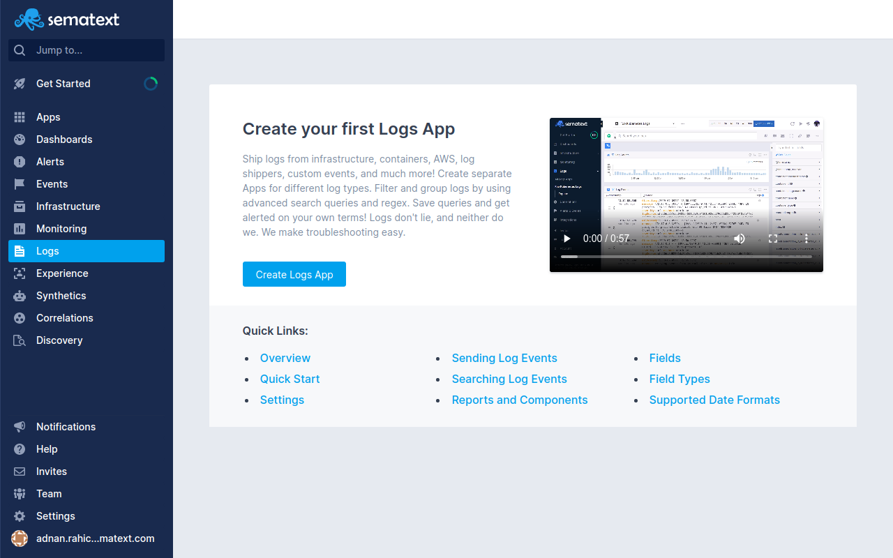 Sematext: Configure Logs
