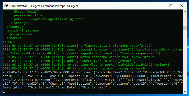 Td-agent Command Prompt